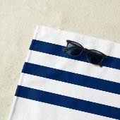 Nautische Anker Oars Helm Jouw naam Navy op Wit Strandlaken (In situ)