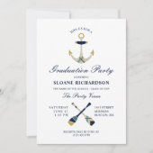 Nautische Anker & Oars Navy Graduation Party Kaart (Voorkant)