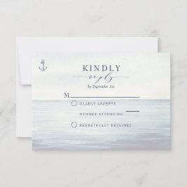 Nautische anker oceaan Waterverf RSVP Kaartje