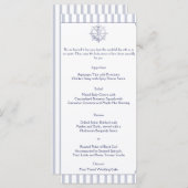 Nautische anker op grijze streep bruiloft menu (Voorkant / Achterkant)