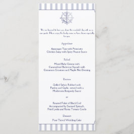Nautische anker op grijze streep bruiloft menu
