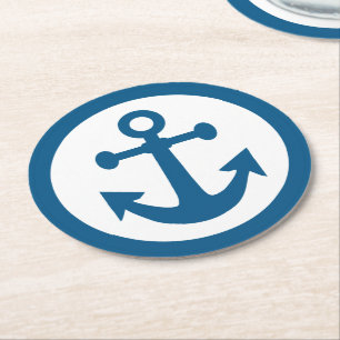 Nautische Anker papier onderzetters