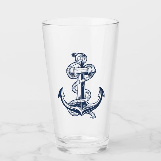 Nautische Anker Pint Glas (Voorkant)