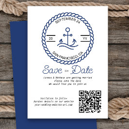 Nautische Anker QR Code Bruiloft Opslaan De Datum  Save The Date