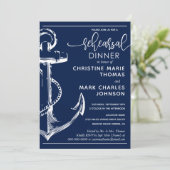 Nautische Anker Repetitie Bruiloft Diner Marine Kaart (Staand voorkant)