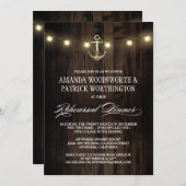 Nautische Anker Repetitie Diner Uitnodigingen (Voorkant / Achterkant)