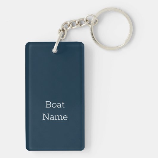 Nautische Anker Rood Wit Blauw BOOT NAAM Kapitein Sleutelhanger (achterkant)