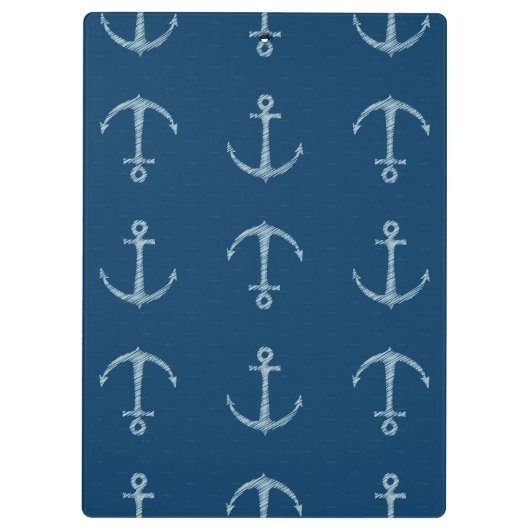 Nautische Anker Sail Monogram Initiaal Clip Board Klembord (Achterkant)