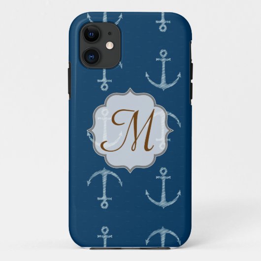 Nautische Anker Sail Sailin Monogram IPHONE 5 Hoes (Achterkant)