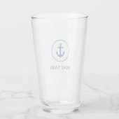 Nautische Anker Star Boot Naam Glas (Achterkant)