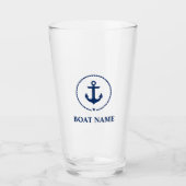Nautische Anker Star Boot Naam Glas (Voorkant)