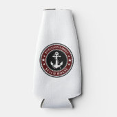 nautische anker sterren uw familie strand huis roo flesjeskoeler (Voorkant)