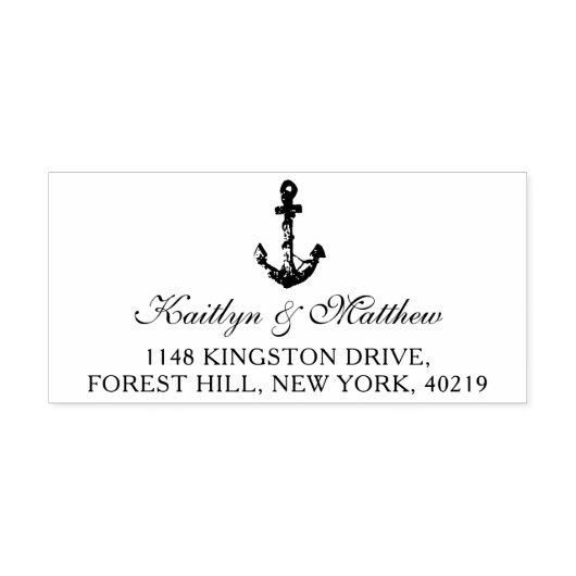 Nautische anker strand bruiloft retour adres  zelfinktende stempel (Design)