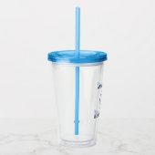 Nautische anker strand huis naam blauw acryl drinkbeker (Rechts)