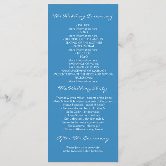 Nautische Anker Strand Wedding Programma's (Achterkant)