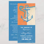 Nautische Anker Strand Wedding Programma's (Voorkant / Achterkant)