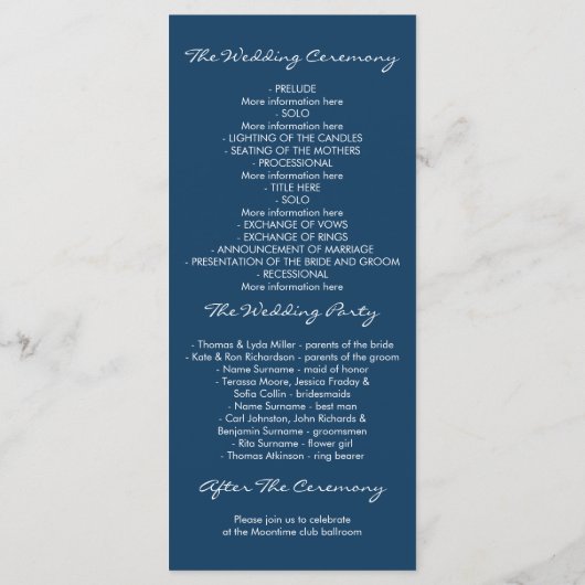 Nautische Anker Strand Wedding Programma's (Achterkant)