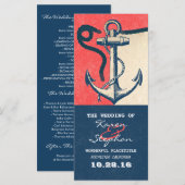 Nautische Anker Strand Wedding Programma's (Voorkant / Achterkant)