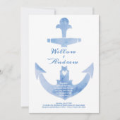 Nautische Anker Strand Wedding Waterverf Kaart (Voorkant)