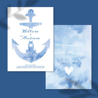 Nautische Anker Strand Wedding Waterverf Kaart