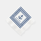 Nautische Anker Touw Gestreepte Boot Naam Cocktail Servet (Hoek)