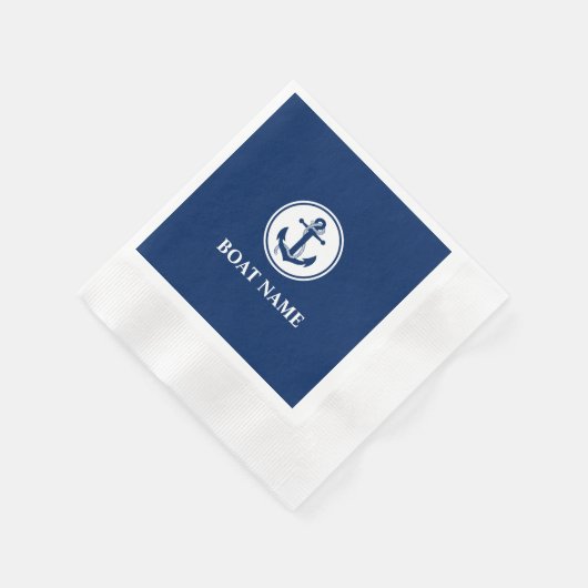 Nautische Anker Touw Marine Blauwe Boot Naam Servet (Hoek)