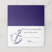 Nautische Anker Trouwen Dank u Navy Blue Escort Plaatskaartje (Buitenkant ongevouwen)