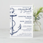 nautische anker verlovingsfeest bruiloft kaart (Staand voorkant)