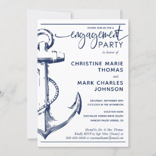 nautische anker verlovingsfeest bruiloft kaart