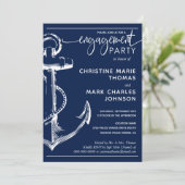 nautische anker verlovingsfeest bruiloft marine kaart (Staand voorkant)