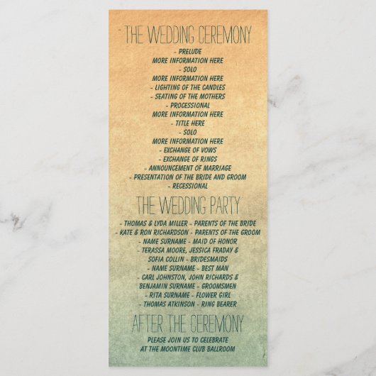 Nautische Anker Vintage Trouwprogramma's Programmakaart (Achterkant)