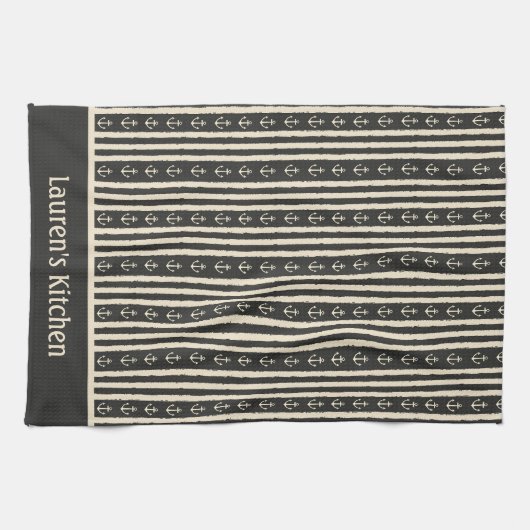 Nautische Anker Visser Varen Theedoek (Horizontaal)