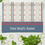 Nautische Anker Visser Varen Theedoek (Gevouwen)