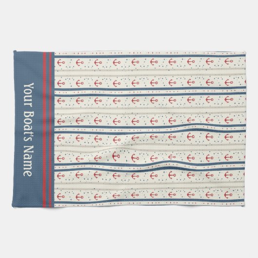 Nautische Anker Visser Varen Theedoek (Horizontaal)