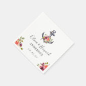 Nautische Anker Waterverf Bloemen Trouwknoop Servetten (Hoek)