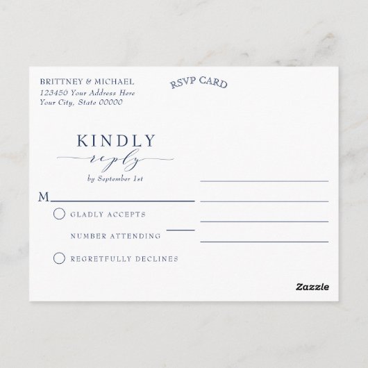 Nautische Anker Waterverf Ocean RSVP-kaart Briefkaart (Achterkant)