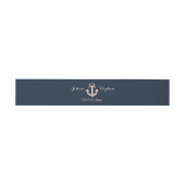 Nautische Anker Wedding Blush en Navy Blue Uitnodigingen Wikkel (Vlak)