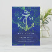 Nautische Anker  Wereldkaart Bewegen Aankondiging (Staand voorkant)