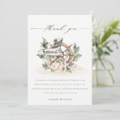 Nautische Anker Wiel Bladrijke Bloemige Bruids Sho Bedankkaart (Staand voorkant)