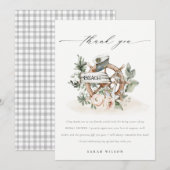 Nautische Anker Wiel Bladrijke Bloemige Bruids Sho Bedankkaart (Voorkant / Achterkant)