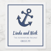 Nautische anker wijnfleslabels wijn etiket (Enkel label)