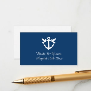 Nautische anker witte duiven elegante bruiloft informatiekaartje