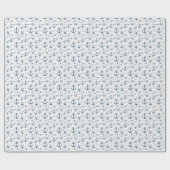 Nautische Anker Zeester Blauw en Wit Cadeaupapier (Vlak)