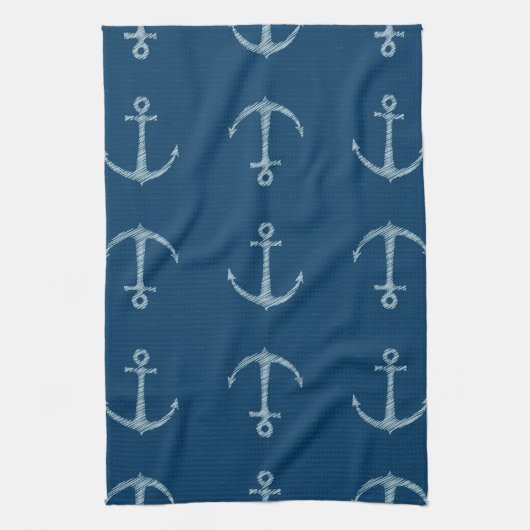 Nautische Anker Zeil Zeilen Keukendoek Theedoek (Verticaal)