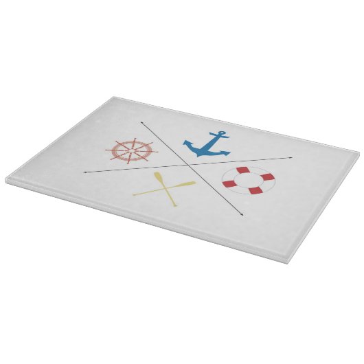 Nautische Anker Zeil Zeilglas Snijplank (Hoek)