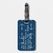 Nautische Anker Zeilboot Ertsen Bagagelabel (Achterkant verticaal)