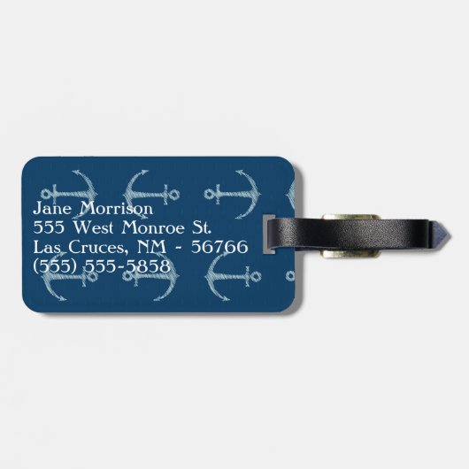 Nautische Anker Zeilboot Ertsen Bagagelabel (Achterkant horizontaal)