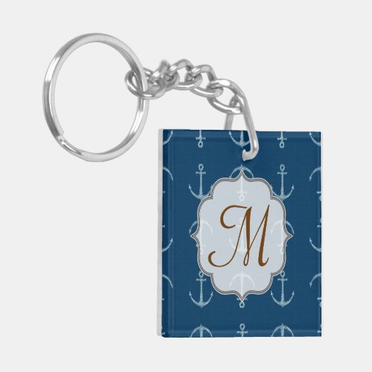 Nautische Anker Zeilboot Ertsen Sleutelhanger (Voorkant Links)