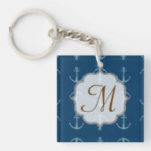 Nautische Anker Zeilboot Ertsen Sleutelhanger (Voorkant)