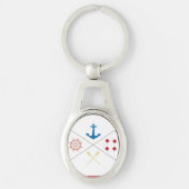 Nautische Anker Zeilboot Ertsen Sleutelhanger (Voorkant)